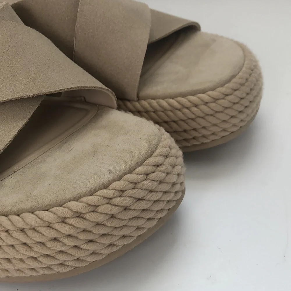 Zara rope wrapped crisscross platform sandals!